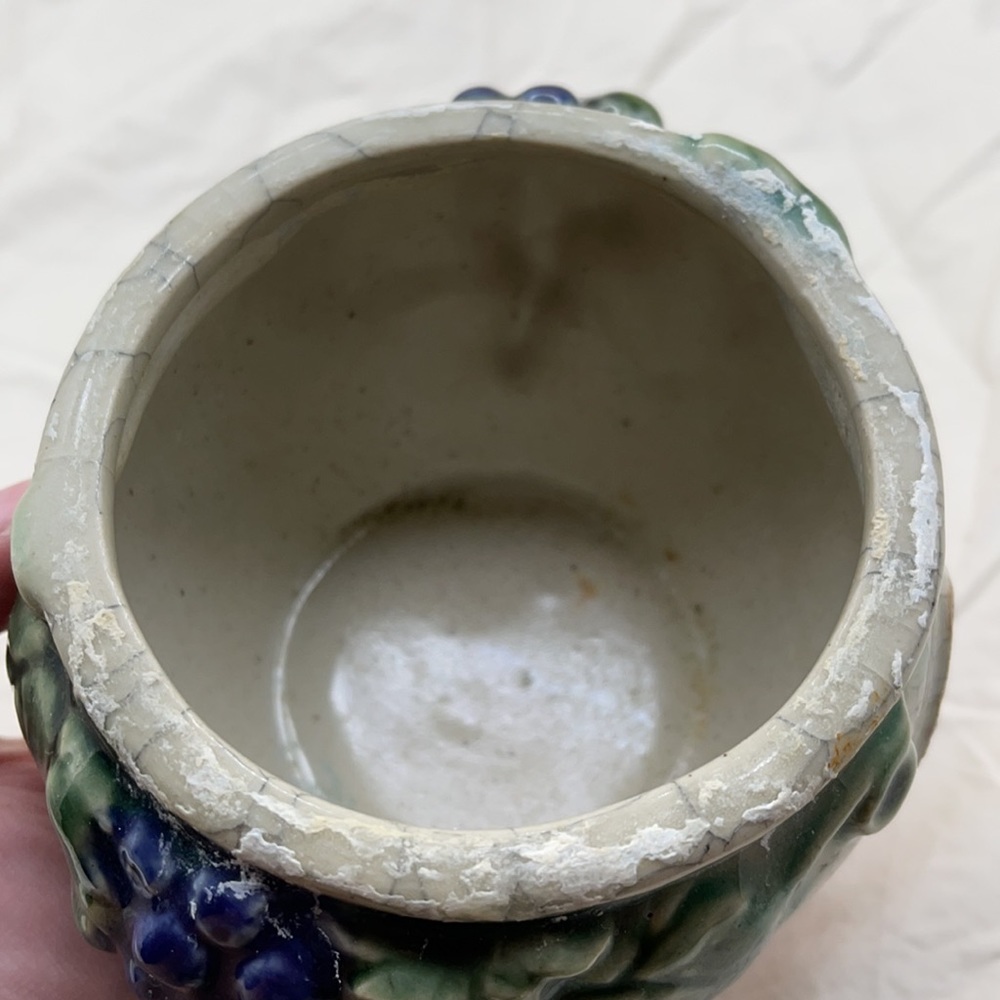 FF Fisherman’sFortune Grape Crackle Ceramic Bowl - Picture 10 of 12